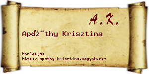Apáthy Krisztina névjegykártya