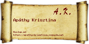 Apáthy Krisztina névjegykártya