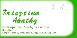 krisztina apathy business card