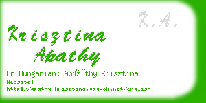 krisztina apathy business card